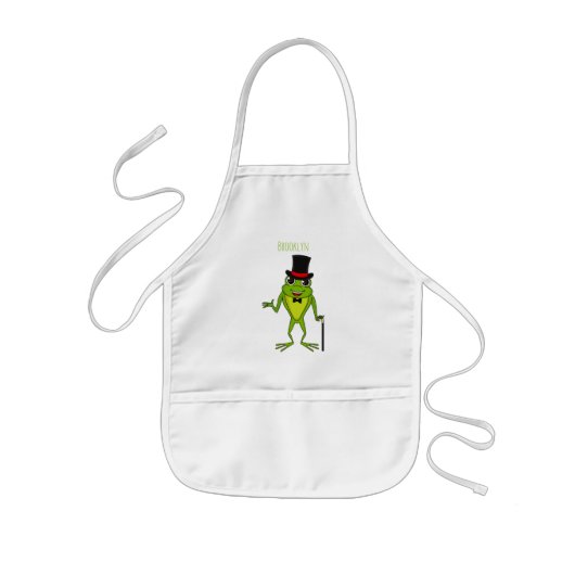 Funny Frosch mit Top-Hut-Cartoon Kinderschürze (Vorne)
