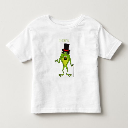 Funny Frosch mit Top-Hut-Cartoon Kleinkind T-shirt (Vorderseite)