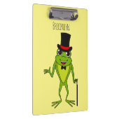 Funny Frosch mit Top-Hut-Cartoon Klemmbrett (Rechts)