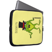 Funny Frosch mit Top-Hut-Cartoon Laptopschutzhülle (Vorne Rechts)