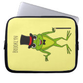 Funny Frosch mit Top-Hut-Cartoon Laptopschutzhülle (Vorderseite)