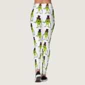 Funny Frosch mit Top-Hut-Cartoon Leggings (Rückseite)