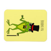 Funny Frosch mit Top-Hut-Cartoon Magnet (Horizontal)