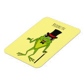 Funny Frosch mit Top-Hut-Cartoon Magnet (Linke Seite)