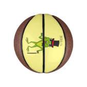Funny Frosch mit Top-Hut-Cartoon Mini Basketball (Vertikal)