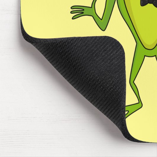 Funny Frosch mit Top-Hut-Cartoon Mousepad (Ecke)