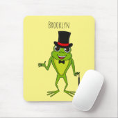 Funny Frosch mit Top-Hut-Cartoon Mousepad (Mit Mouse)