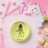 Funny Frosch mit Top-Hut-Cartoon Pappteller (Party)