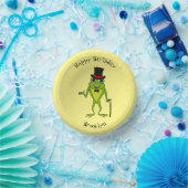 Funny Frosch mit Top-Hut-Cartoon Pappteller (Party)