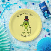 Funny Frosch mit Top-Hut-Cartoon Pappteller (Party)
