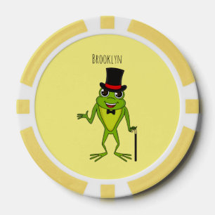 Funny Frosch mit Top-Hut-Cartoon Pokerchips