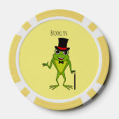Funny Frosch mit Top-Hut-Cartoon Pokerchips (Rückseite)