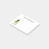 Funny Frosch mit Top-Hut-Cartoon Post-it Klebezettel (angewinkelt)