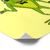 Funny Frosch mit Top-Hut-Cartoon Poster (Ecke)