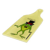Funny Frosch mit Top-Hut-Cartoon Schneidebrett (Ecke)