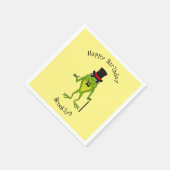 Funny Frosch mit Top-Hut-Cartoon Serviette (Ecke)