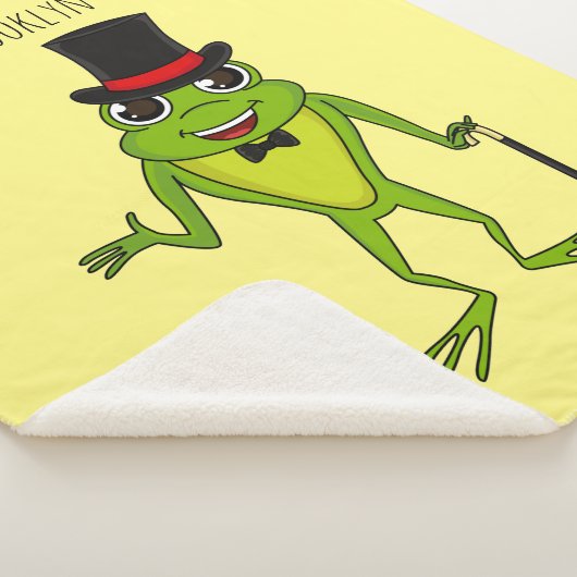 Funny Frosch mit Top-Hut-Cartoon Sherpadecke (3/4)