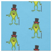 Funny Frosch mit Top-Hut-Cartoon Stoff (Nahaufnahme)