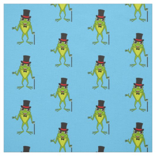Funny Frosch mit Top-Hut-Cartoon Stoff (Muster)