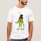 Funny Frosch mit Top-Hut-Cartoon T-Shirt (Vorderseite)