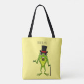 Funny Frosch mit Top-Hut-Cartoon Tasche (Rückseite)