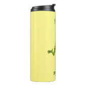 Funny Frosch mit Top-Hut-Cartoon Thermosbecher (Nach links gedreht)
