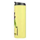 Funny Frosch mit Top-Hut-Cartoon Thermosbecher (Nach rechts gedreht)