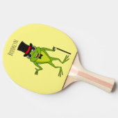 Funny Frosch mit Top-Hut-Cartoon Tischtennis Schläger (Seitenansicht)