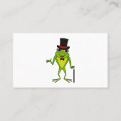 Funny Frosch mit Top-Hut-Cartoon Visitenkarte (Rückseite)