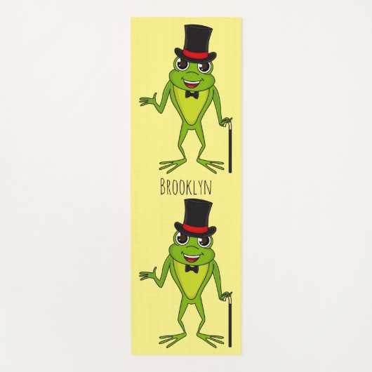 Funny Frosch mit Top-Hut-Cartoon Yogamatte (Vorderseite)