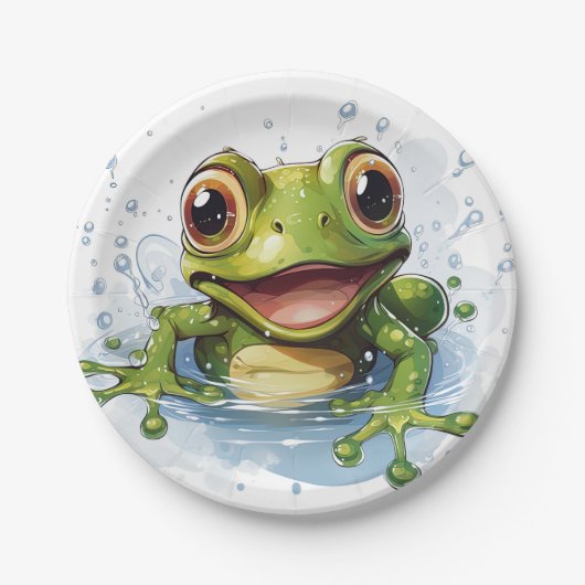 Funny Frosch Pappteller (Vorderseite)