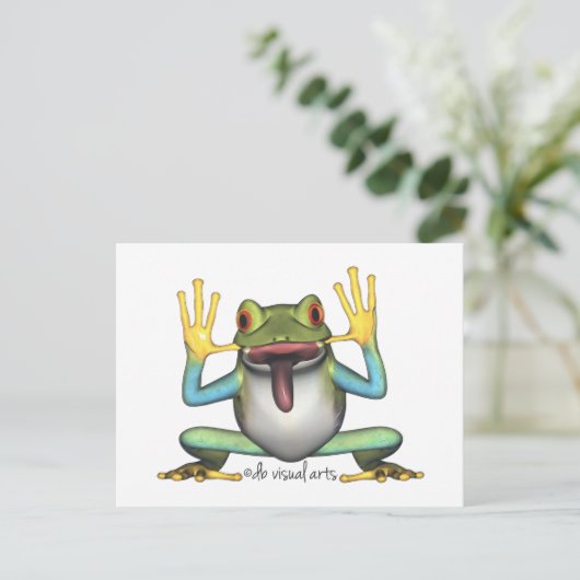 Funny Frosch Postkarte (Stehend Vorderseite)