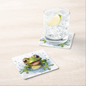 Funny Frosch Rechteckiger Pappuntersetzer (Vor Ort)