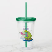 Funny Frosch und Fliege Cartoon Acryltrinkbecher (Vorderseite)