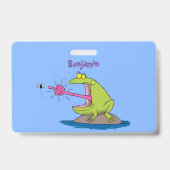 Funny Frosch und Fliege Cartoon Ausweis (Rückseite)