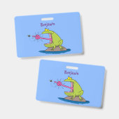 Funny Frosch und Fliege Cartoon Ausweis (Vorder- & Rückseite)
