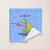 Funny Frosch und Fliege Cartoon Badhandtuch Set (Waschlappen)