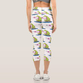 Funny Frosch und Fliege Cartoon Capri Leggings (Rückseite)