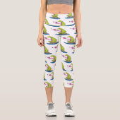 Funny Frosch und Fliege Cartoon Capri Leggings (Vorderseite)