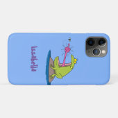 Funny Frosch und Fliege Cartoon Case-Mate iPhone Hülle (Rückseite (Horizontal))