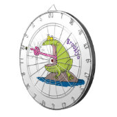 Funny Frosch und Fliege Cartoon Dartscheibe (Vorderseite rechts)