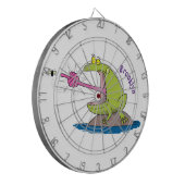 Funny Frosch und Fliege Cartoon Dartscheibe (Vorderseite Links)