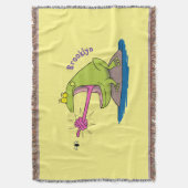 Funny Frosch und Fliege Cartoon Decke (Vorderseite Vertikal)