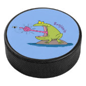 Funny Frosch und Fliege Cartoon Eishockey Puck (3/4)