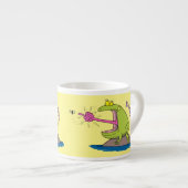 Funny Frosch und Fliege Cartoon Espressotasse (Vorderseite Rechts)