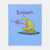 Funny Frosch und Fliege Cartoon Fleecedecke (Vorderseite)