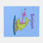 Funny Frosch und Fliege Cartoon Fleecedecke (Vorderseite (Horizontal))