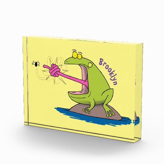 Funny Frosch und Fliege Cartoon Fotoblock (Rechts)