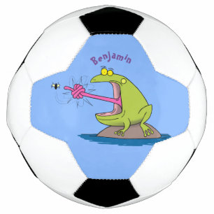 Funny Frosch und Fliege Cartoon Fußball
