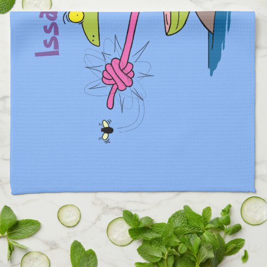 Funny Frosch und Fliege Cartoon Geschirrtuch (Gefaltet)